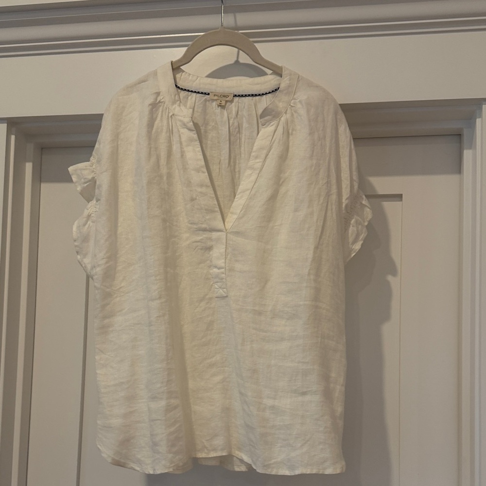 Vince Cream Linen Women's Blouse